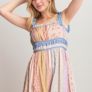 Denim Ruffle Midi Dress