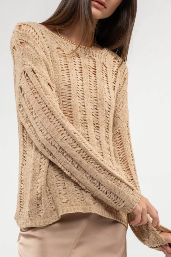 Ladder Knit Pullover
