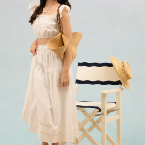 Cascade Tie Midi Skirt